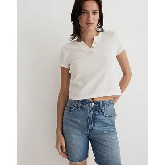 Madewell Split Neck Henley Tee Shirt NWT - Picture 1 of 6